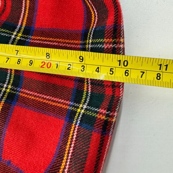 Vintage Smith's Bermuda Wood Handled Plaid Purse Red Tartan Fabric MCM - Picture 7 of 8